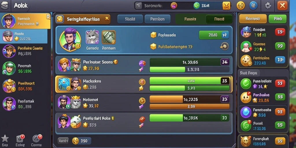 Screenshot menunjukkan grafik yang menarik dan warna cerah.